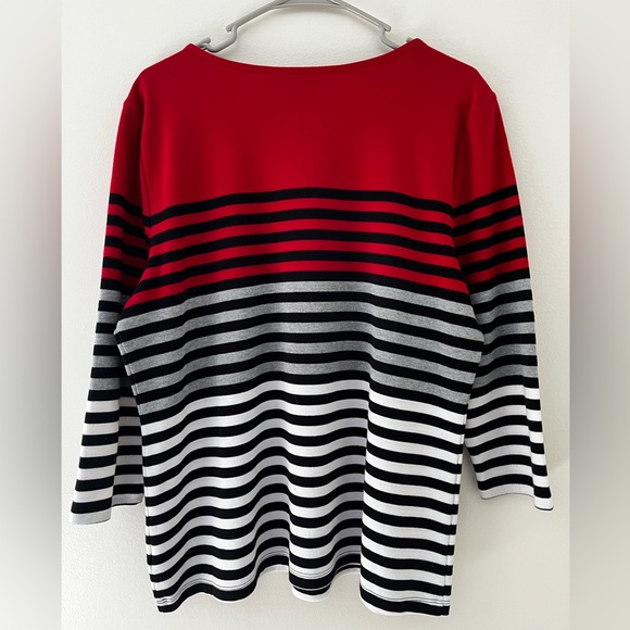 Karen Scott Sport Striped Top - Picture 2 of 9